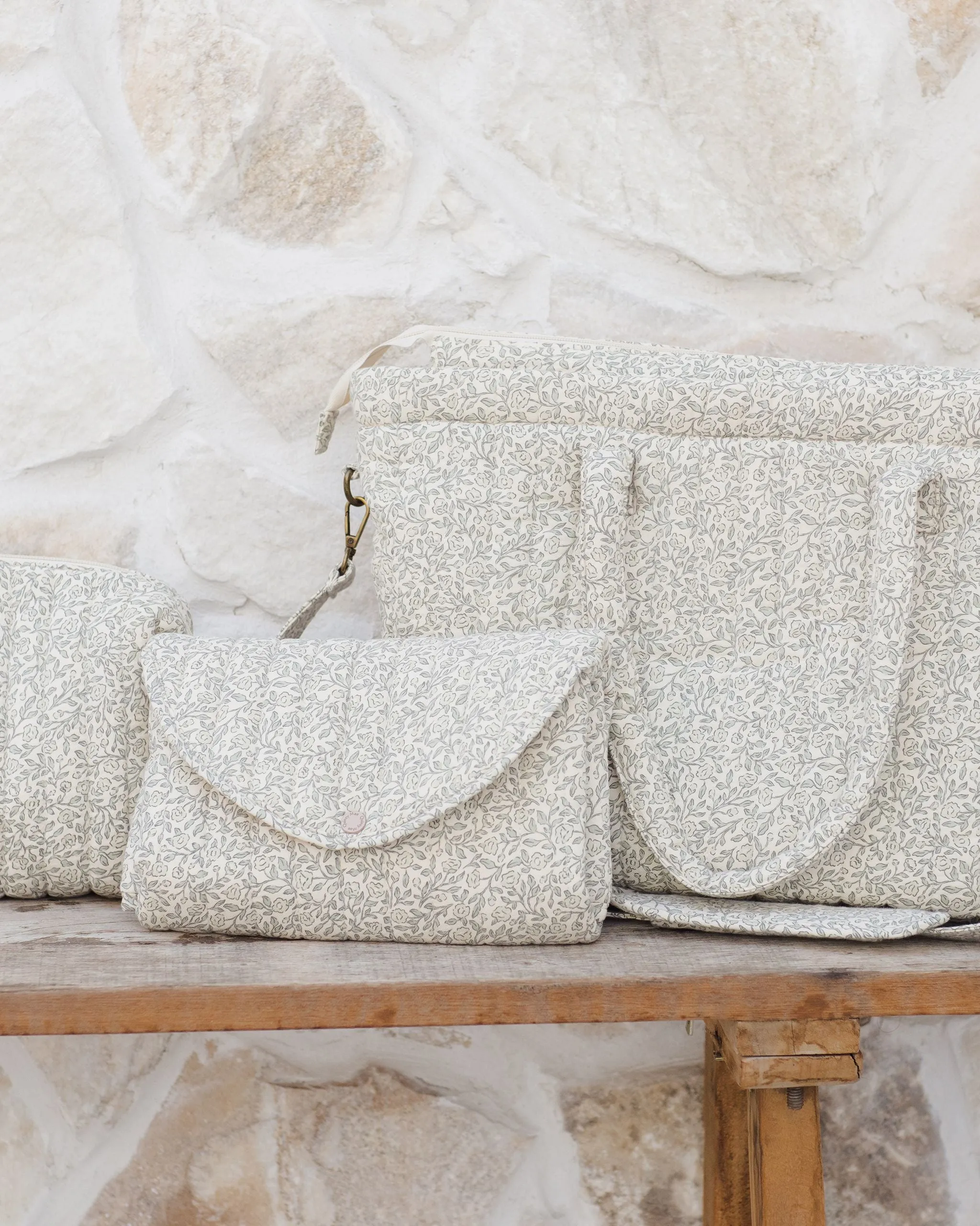 Diaper Bag   Changing Pad Set | Green Garden