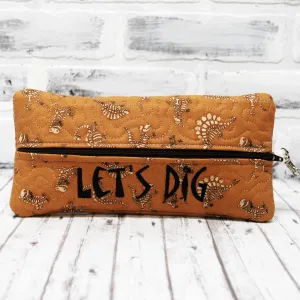 Dino Bones in Dirt Personalized Quilted Pouch