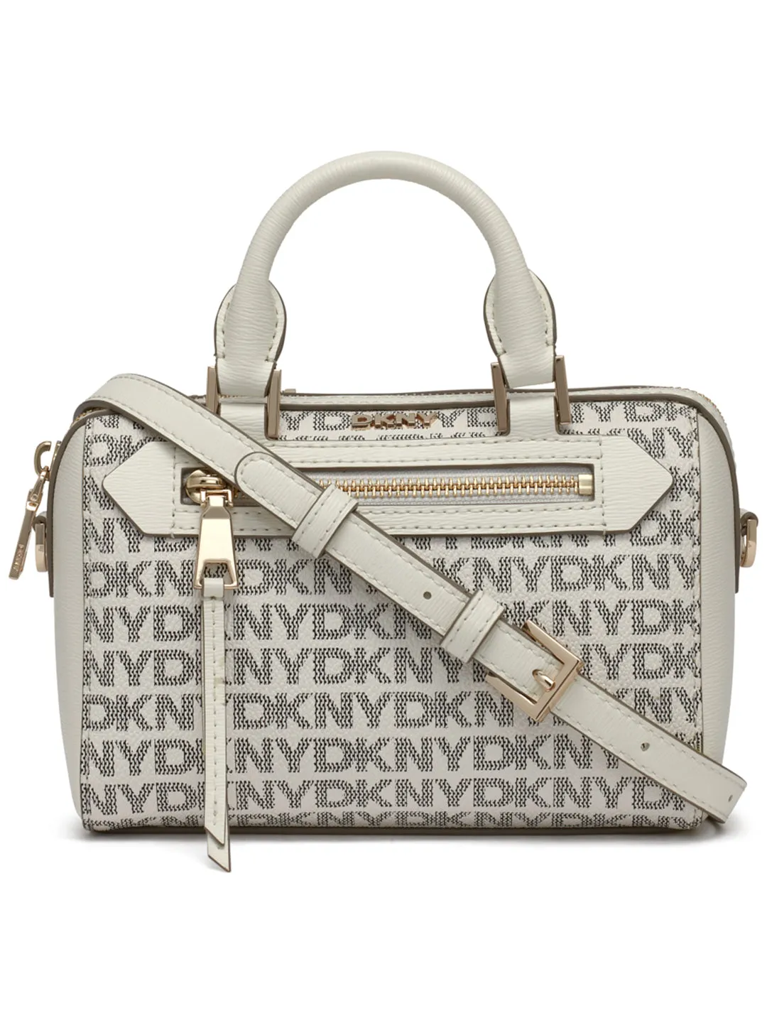 DKNY Women Cream Printed Shoulder Bags