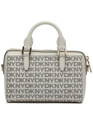 DKNY Women Cream Printed Shoulder Bags