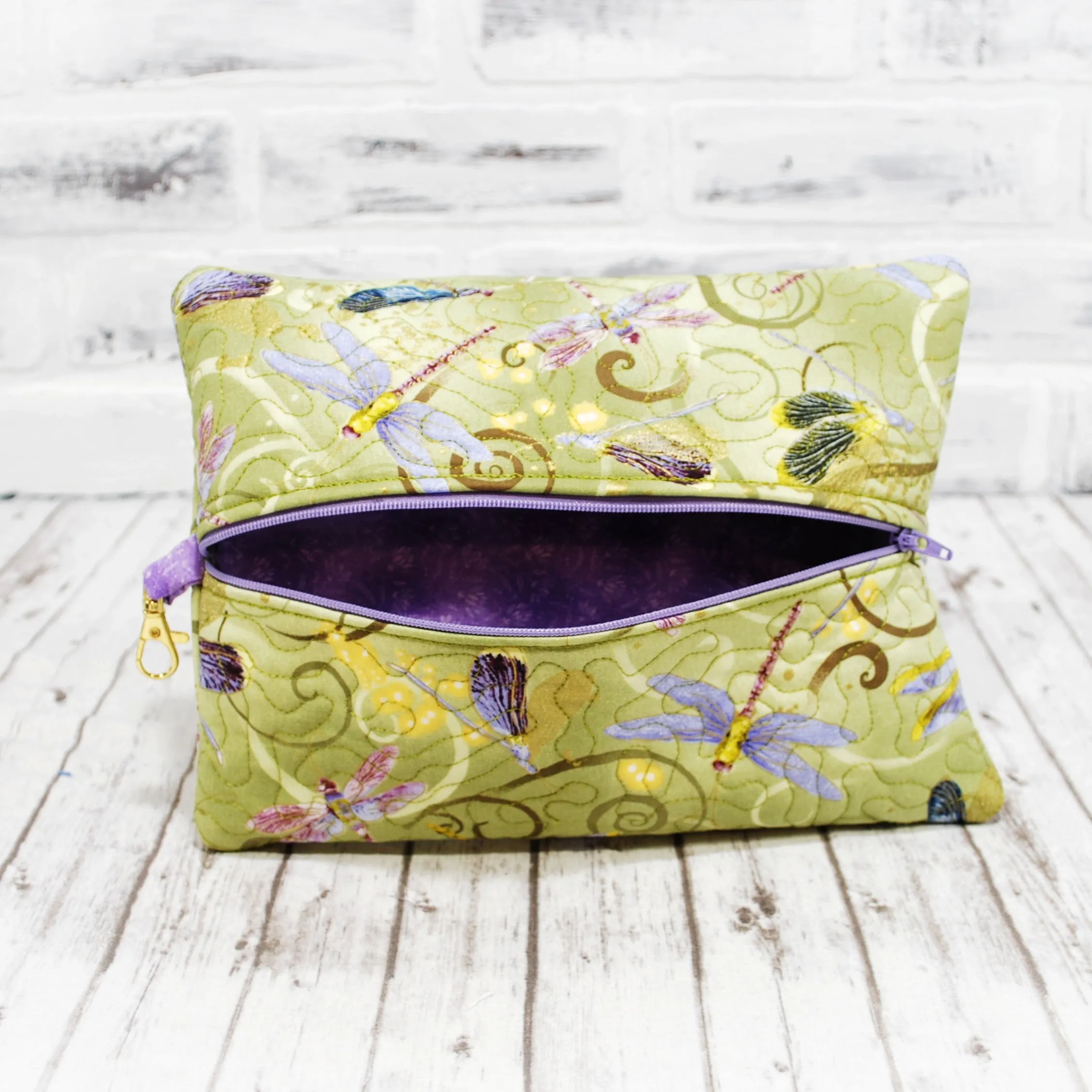 Dragonfly Personalized Quilted Pouch