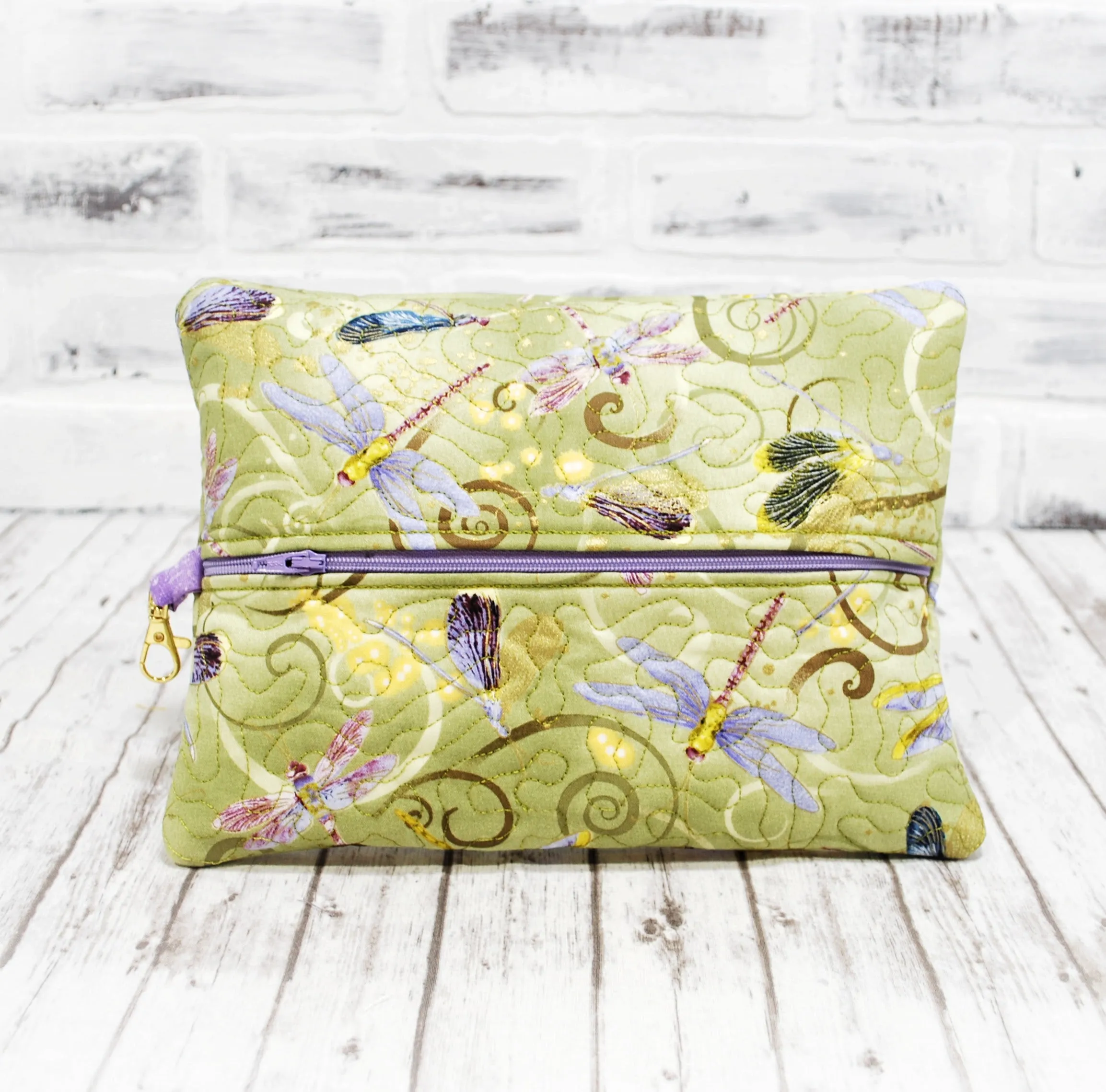 Dragonfly Personalized Quilted Pouch