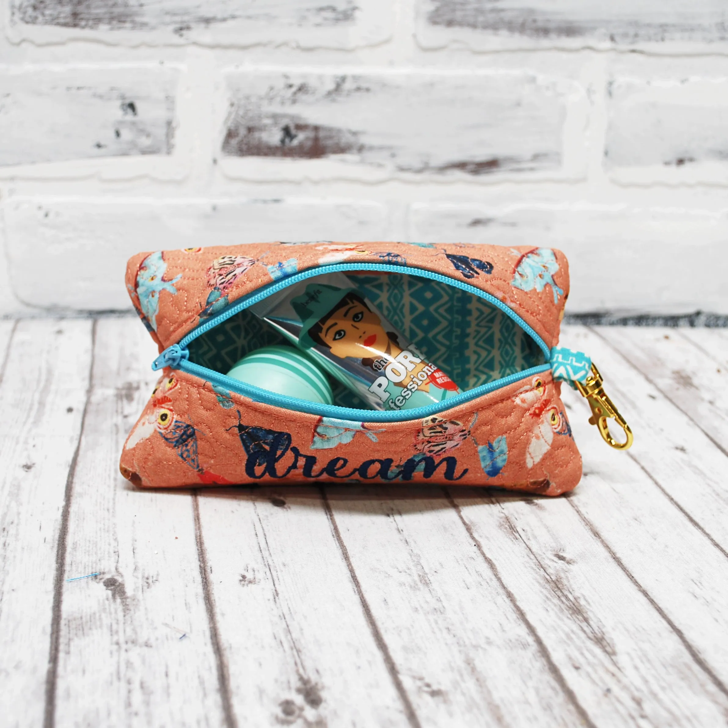 Dreamy Moths Personalized Quilted Pouch