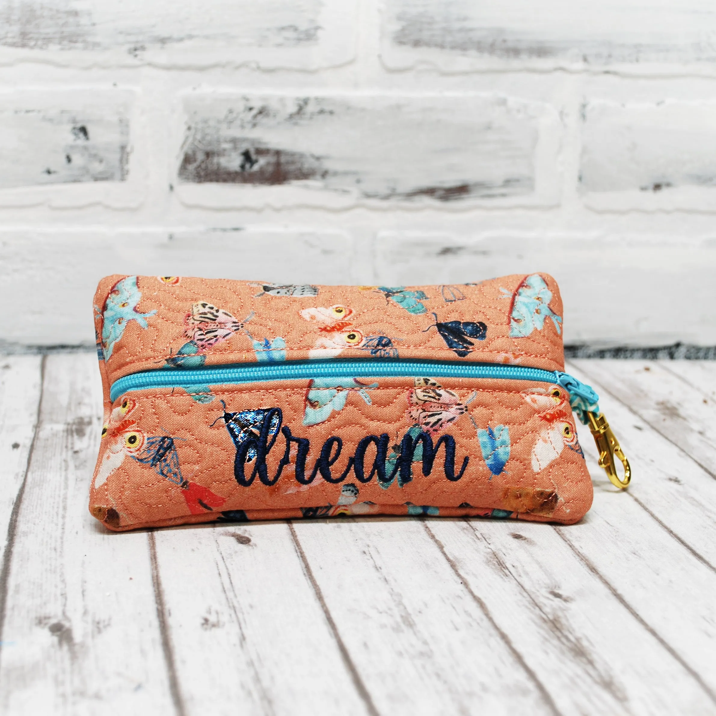Dreamy Moths Personalized Quilted Pouch