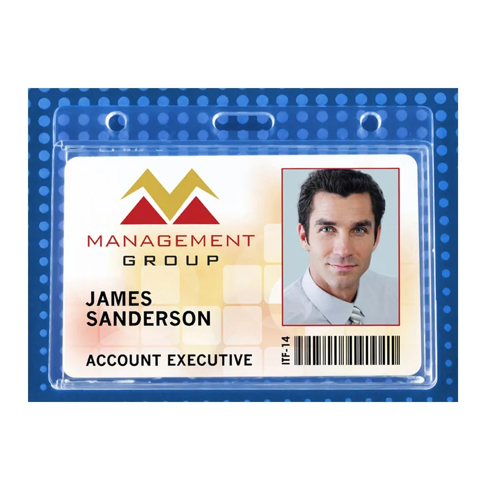Economy Crystal Clear Horizontal Side-Load Badge Holder, 3.38" x 2.13" (50/Pack)