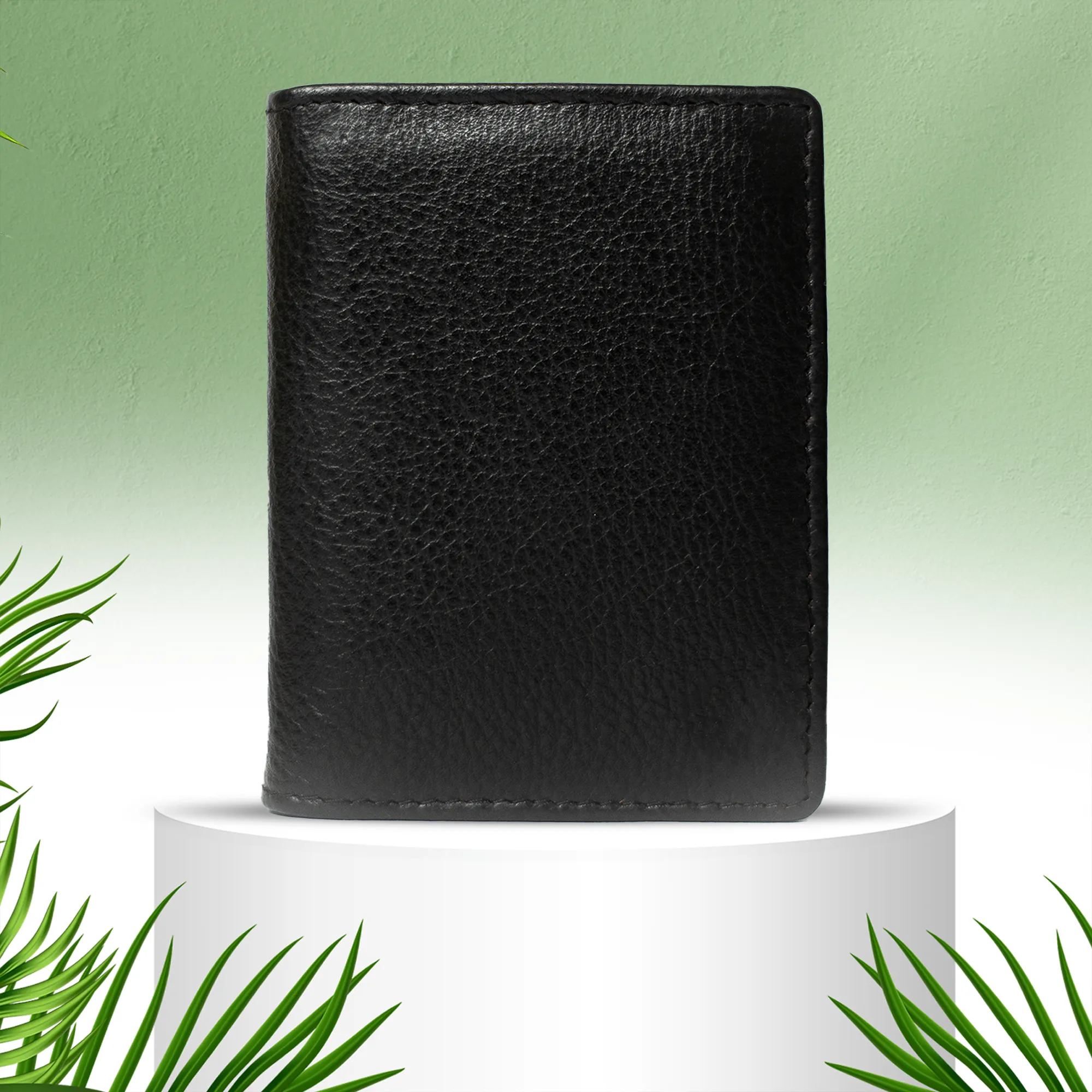 Elegant Crunch Leather Card Holder: RFID Protected Design