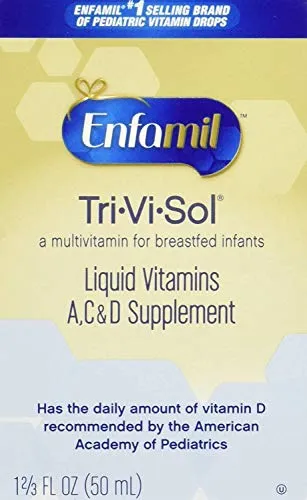 Enfamil Tri-Vi-Sol Vitaminas A, C &amp; D Suplemento gotas 1.7 fl oz, paquete de de 4, 4