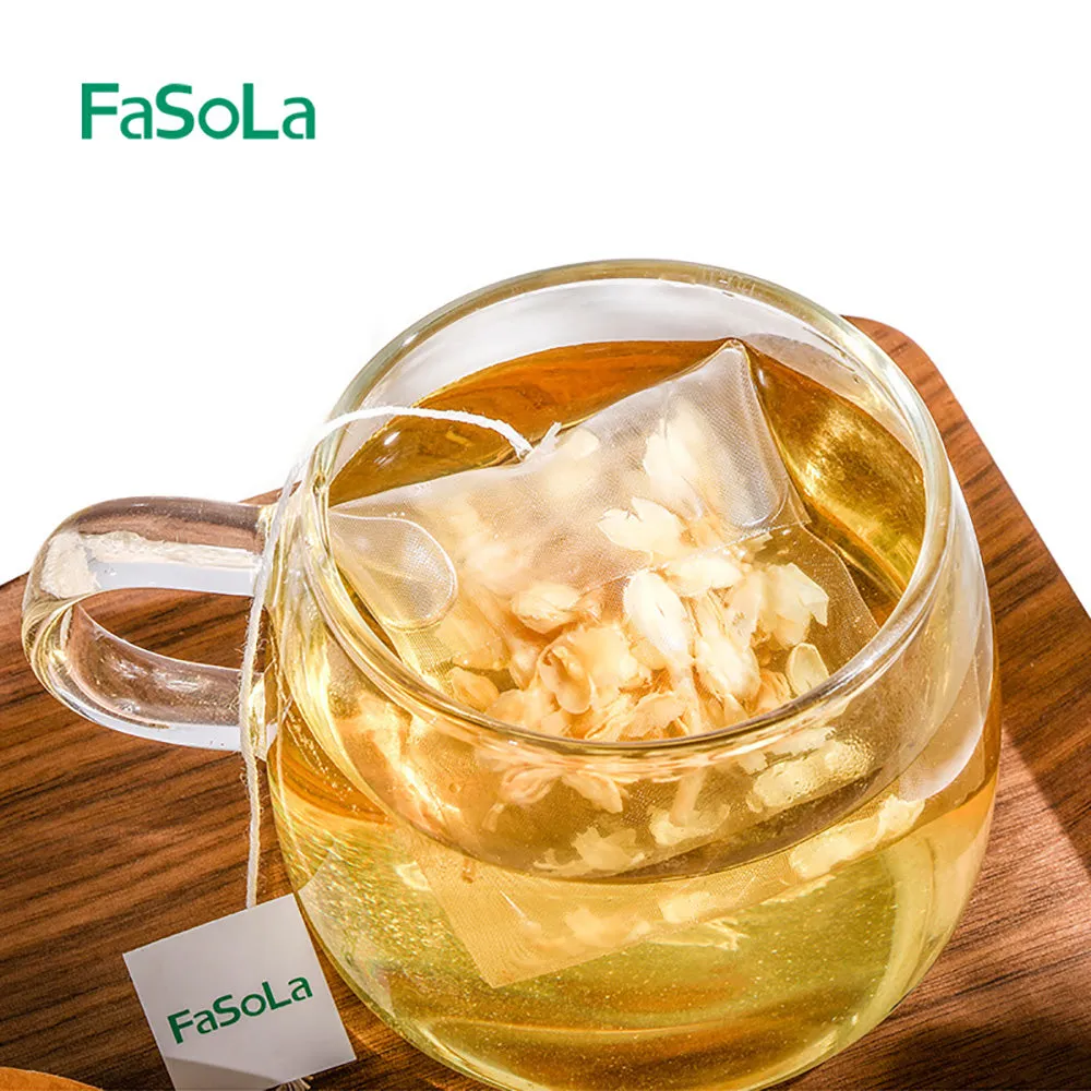 FaSoLa Tea Bag Pouches with Drawstring - 50 Pieces
