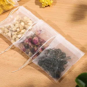FaSoLa Tea Bag Pouches with Drawstring - 50 Pieces