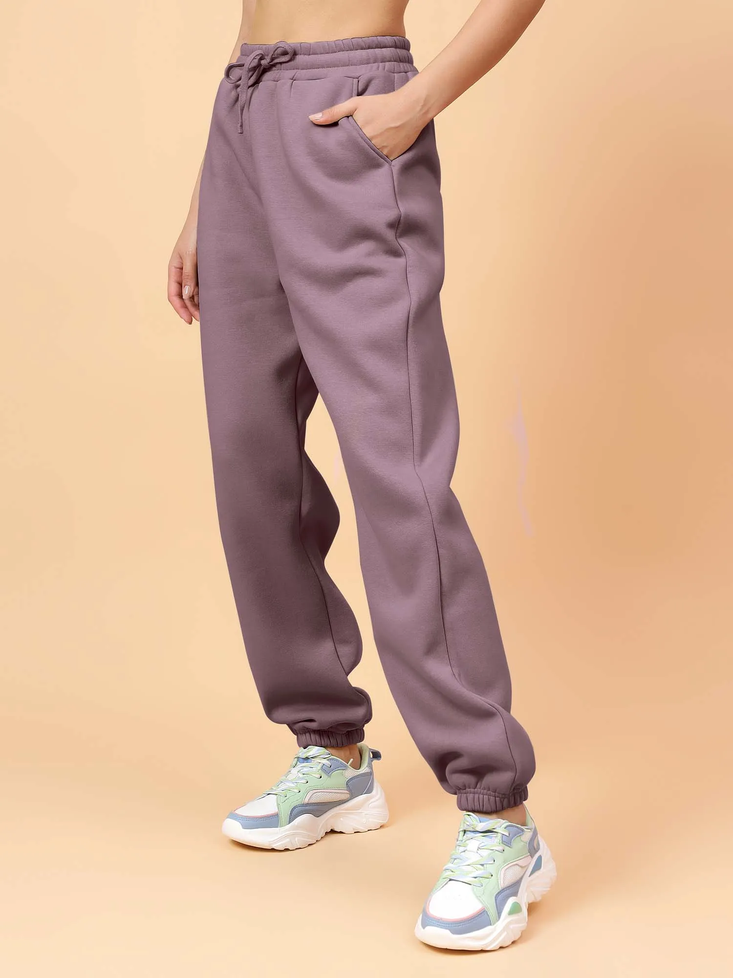 Fitkin Women Lavender CloudFit Fleece Jogger