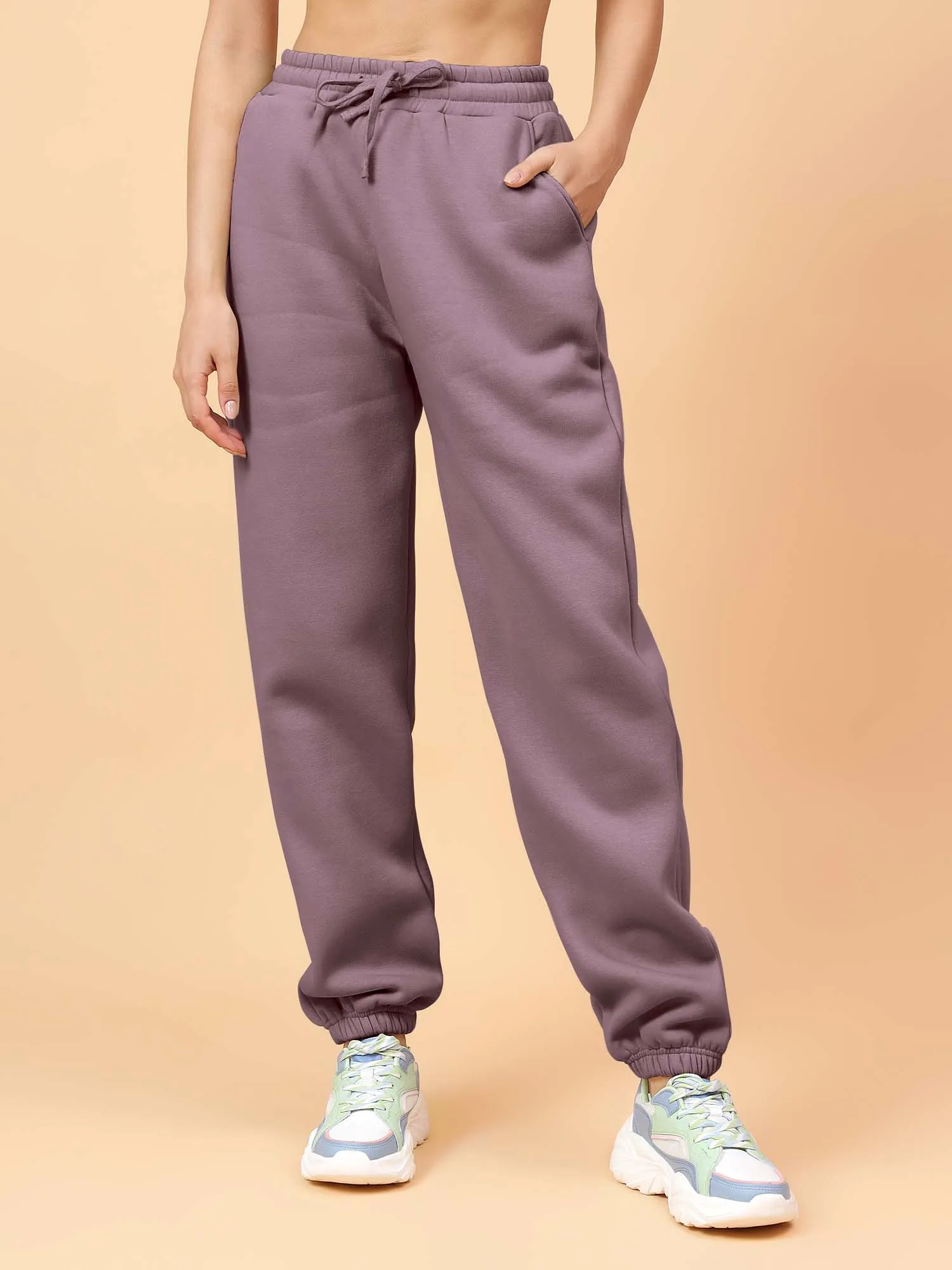 Fitkin Women Lavender CloudFit Fleece Jogger