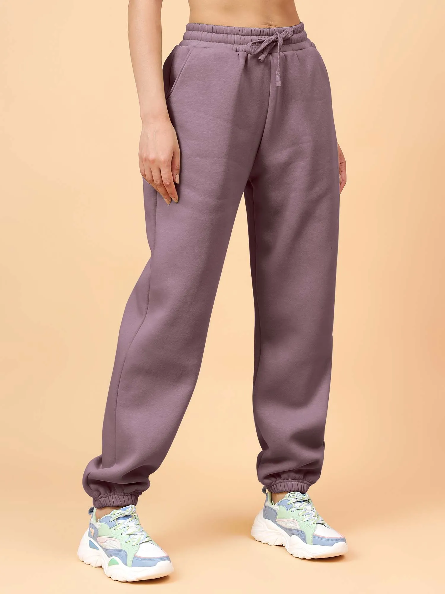Fitkin Women Lavender CloudFit Fleece Jogger