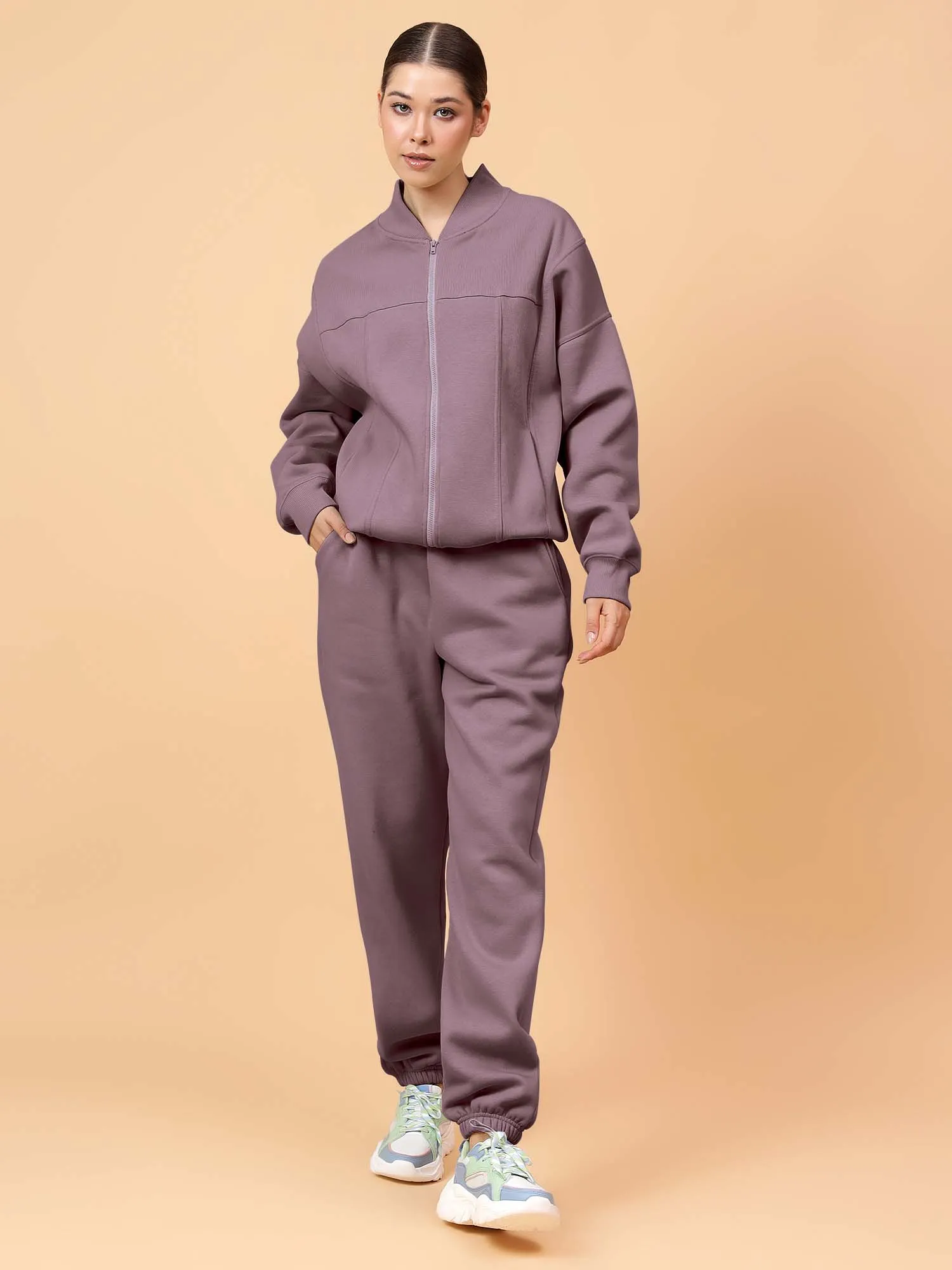 Fitkin Women Lavender CloudFit Fleece Jogger