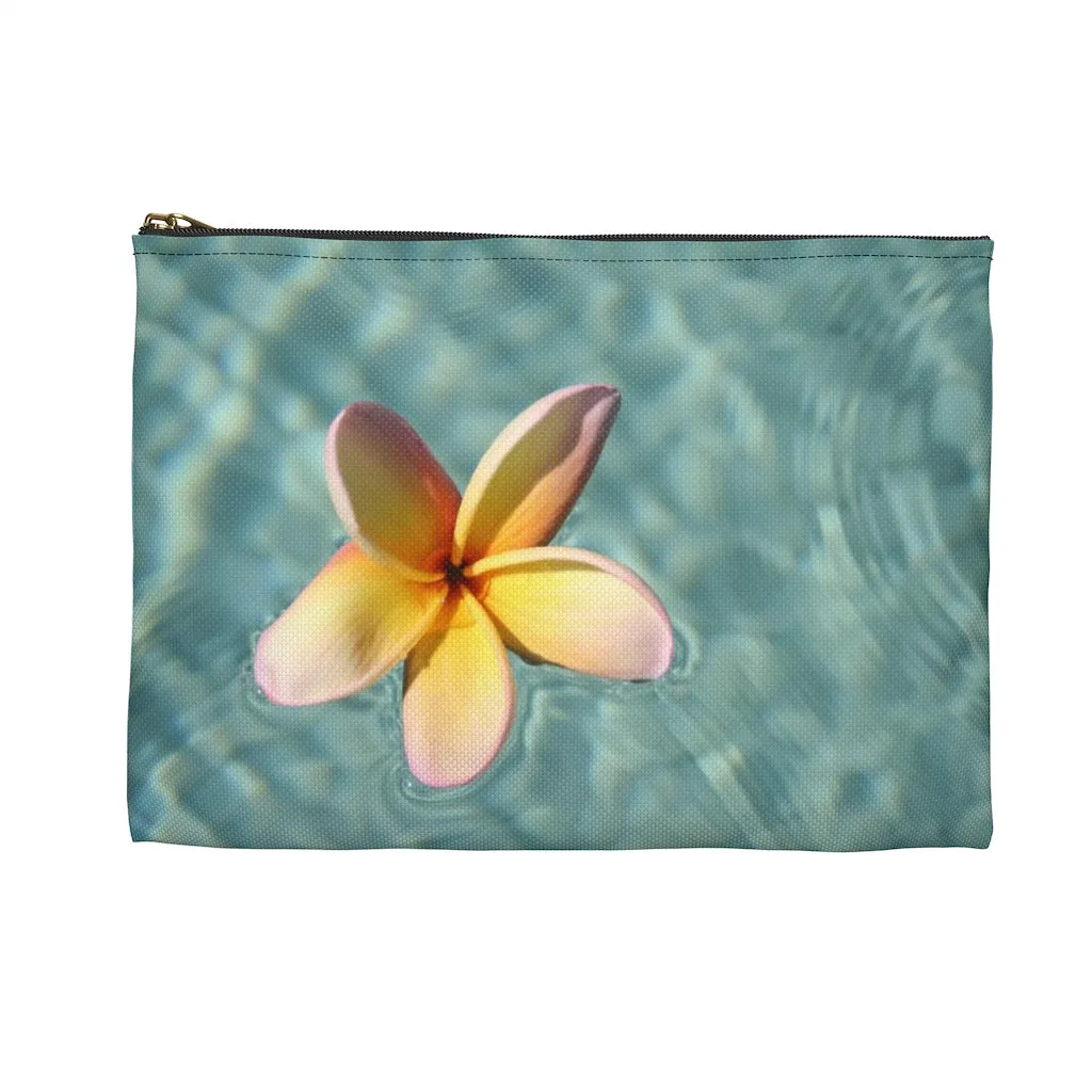 Floating Frangipani Zippered Accessory Bag (FWS) Made in the USA
