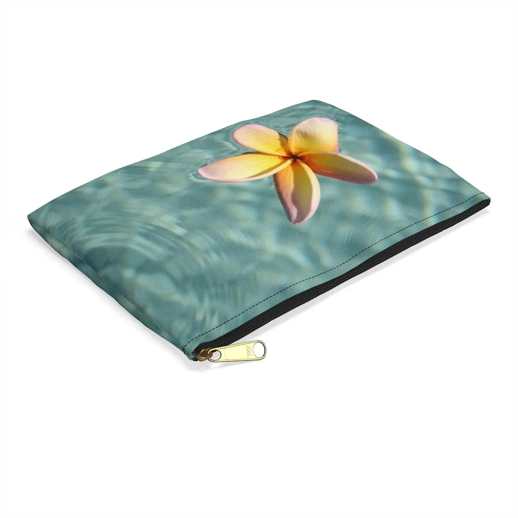 Floating Frangipani Zippered Accessory Bag (FWS) Made in the USA