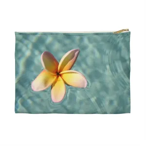 Floating Frangipani Zippered Accessory Bag (FWS) Made in the USA