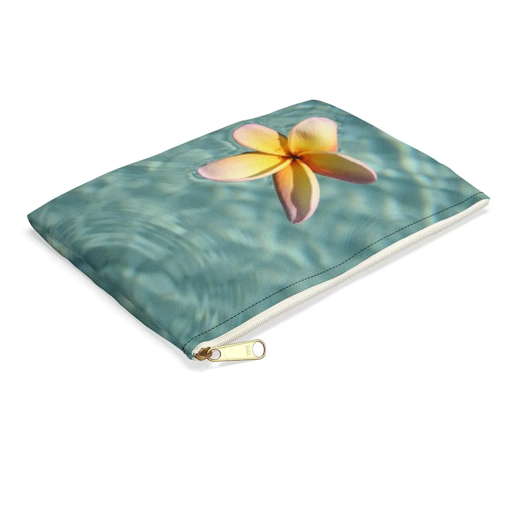 Floating Frangipani Zippered Accessory Bag (FWS) Made in the USA
