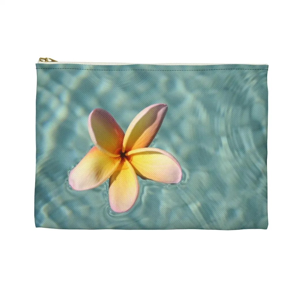 Floating Frangipani Zippered Accessory Bag (FWS) Made in the USA
