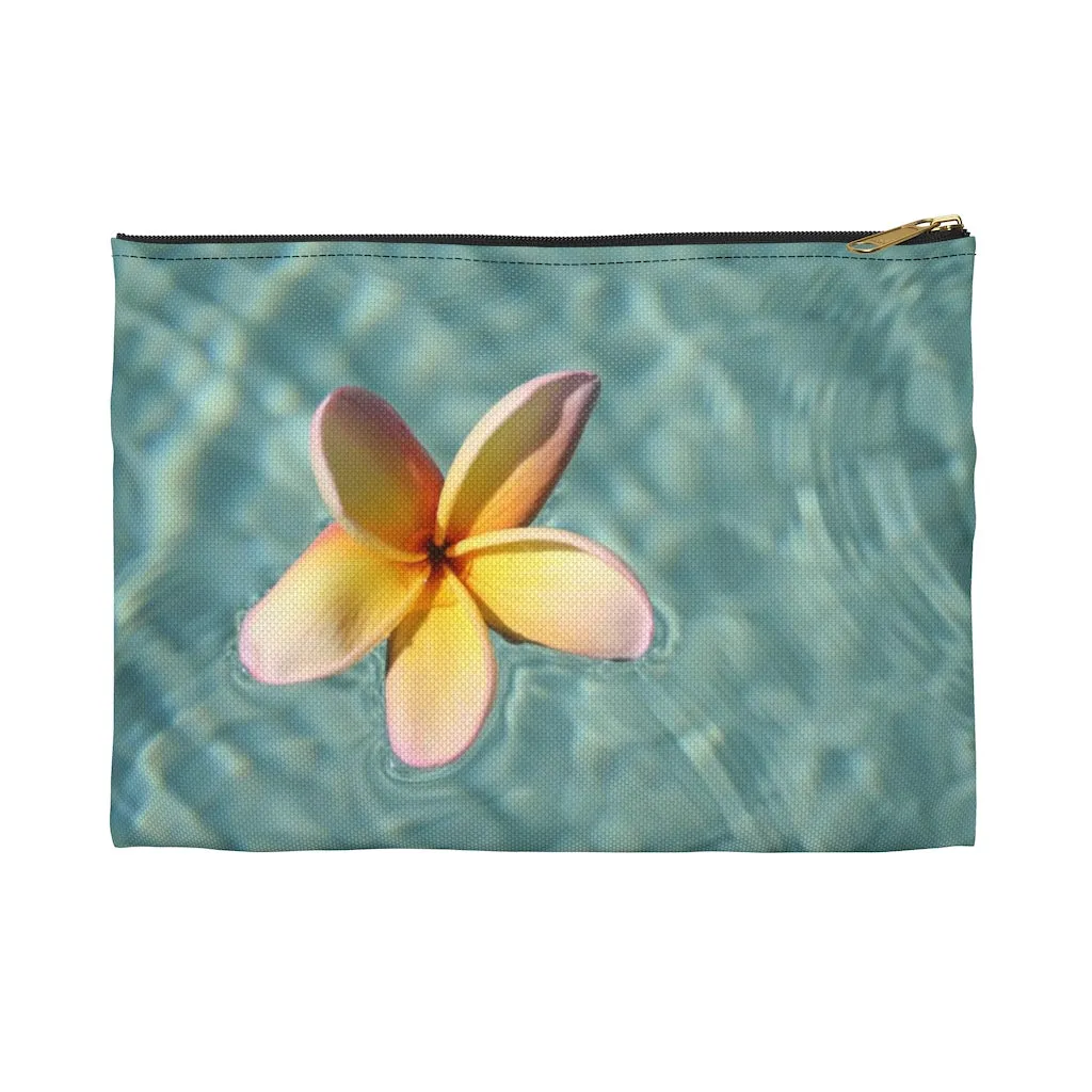 Floating Frangipani Zippered Accessory Bag (FWS) Made in the USA