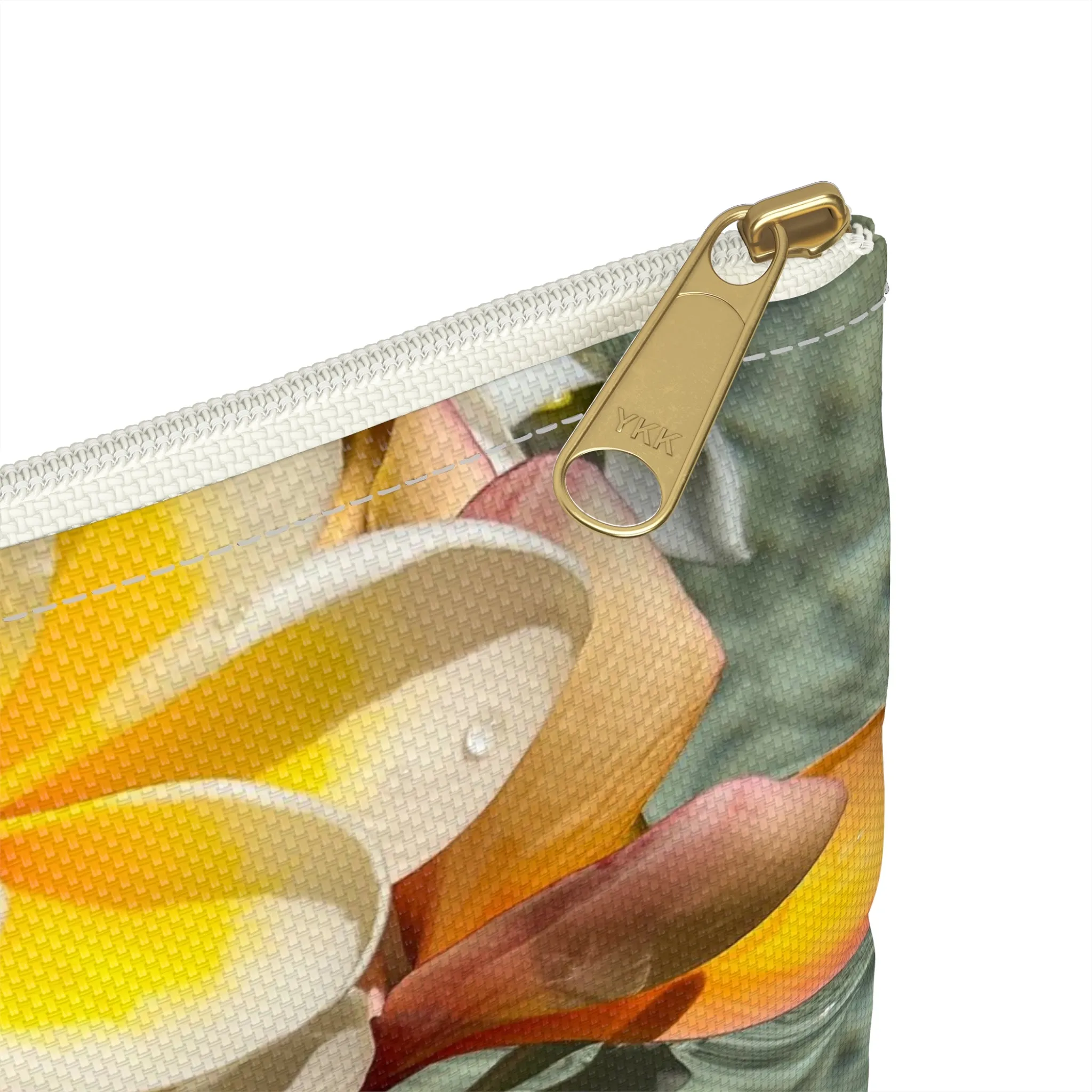 Floating Frangipanis New Zippered Accessory Bag (FWS) Made in the USA
