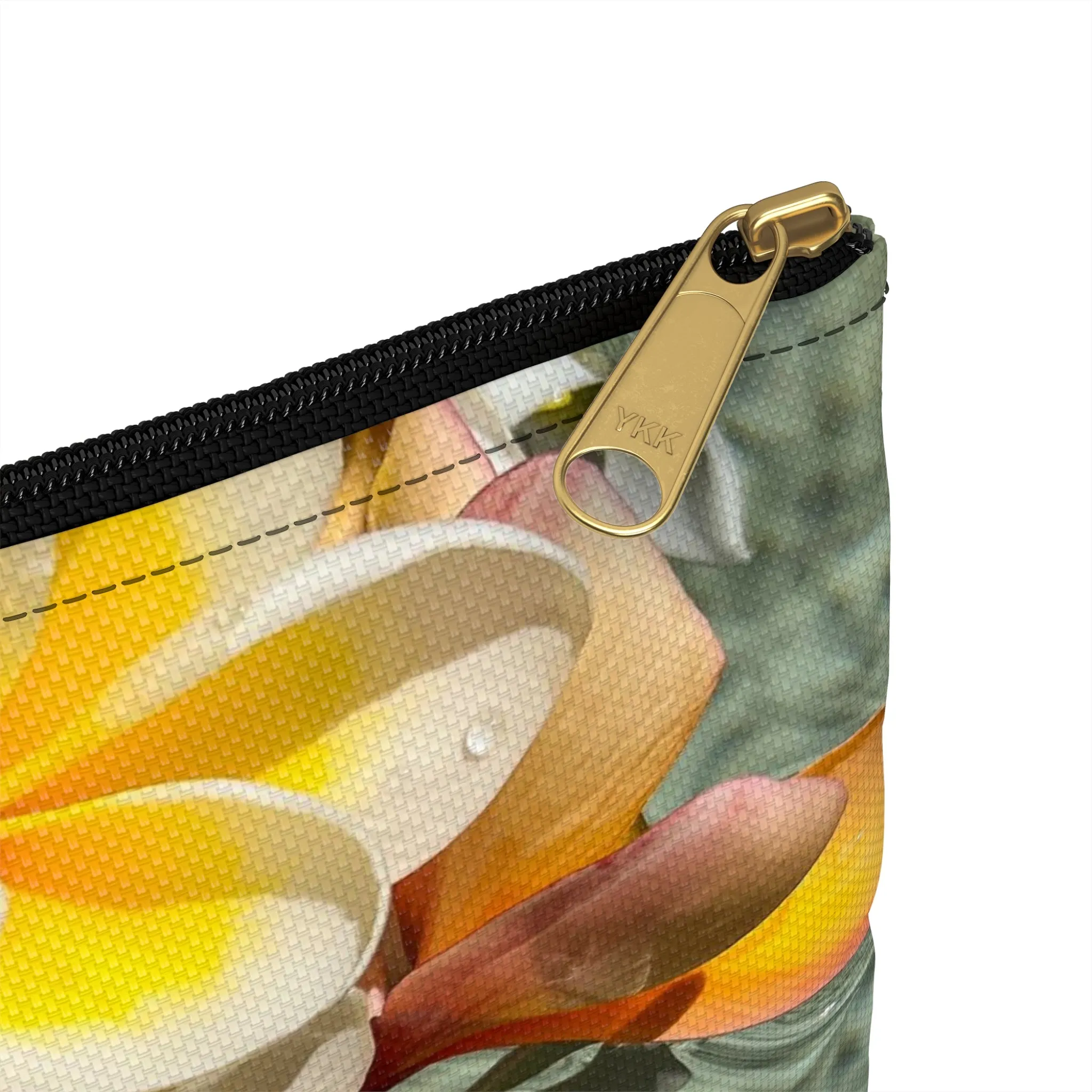 Floating Frangipanis New Zippered Accessory Bag (FWS) Made in the USA
