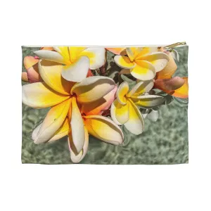 Floating Frangipanis New Zippered Accessory Bag (FWS) Made in the USA