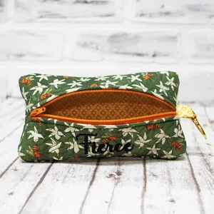 Floral Pollinators Personalized Quilted Pouch