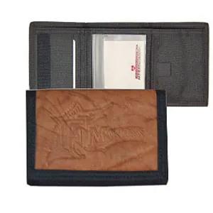 Florida Marlins Leather/Nylon Embossed Tri-Fold Wallet