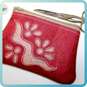 FLOWER CUT NEGATIVE APPLIQUE - ITH ZIPPER BAG