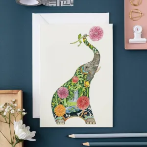Flower Elephant Note Card