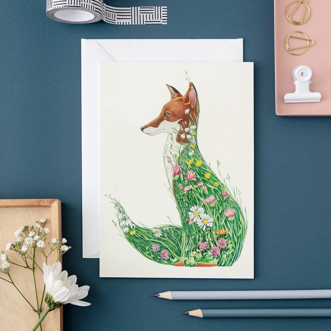 Fox in Meadow Card