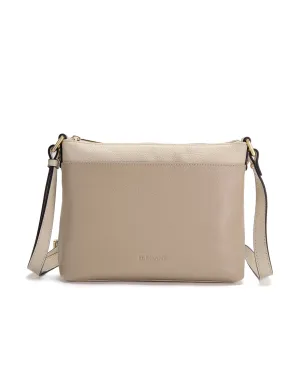 FRANCIS LEATHER XBODY BAG WITH RFID COMPARTMENT- E1-0840-PUTTY/IVORY