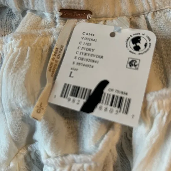 Free People White Cha Cha Convertible Top/Skirt Womans Sz L