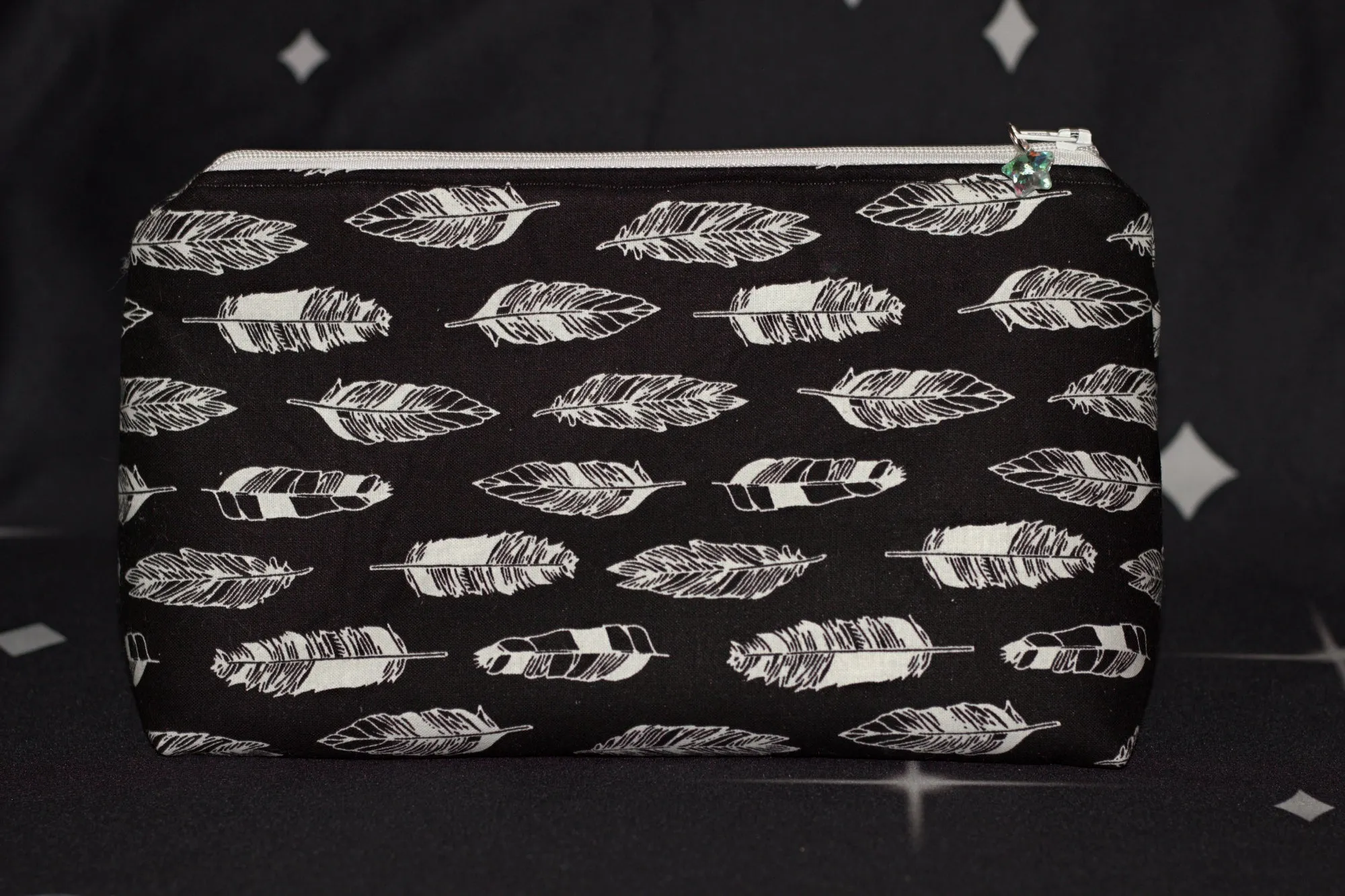 Fun Feather Print Cosmetic Bag