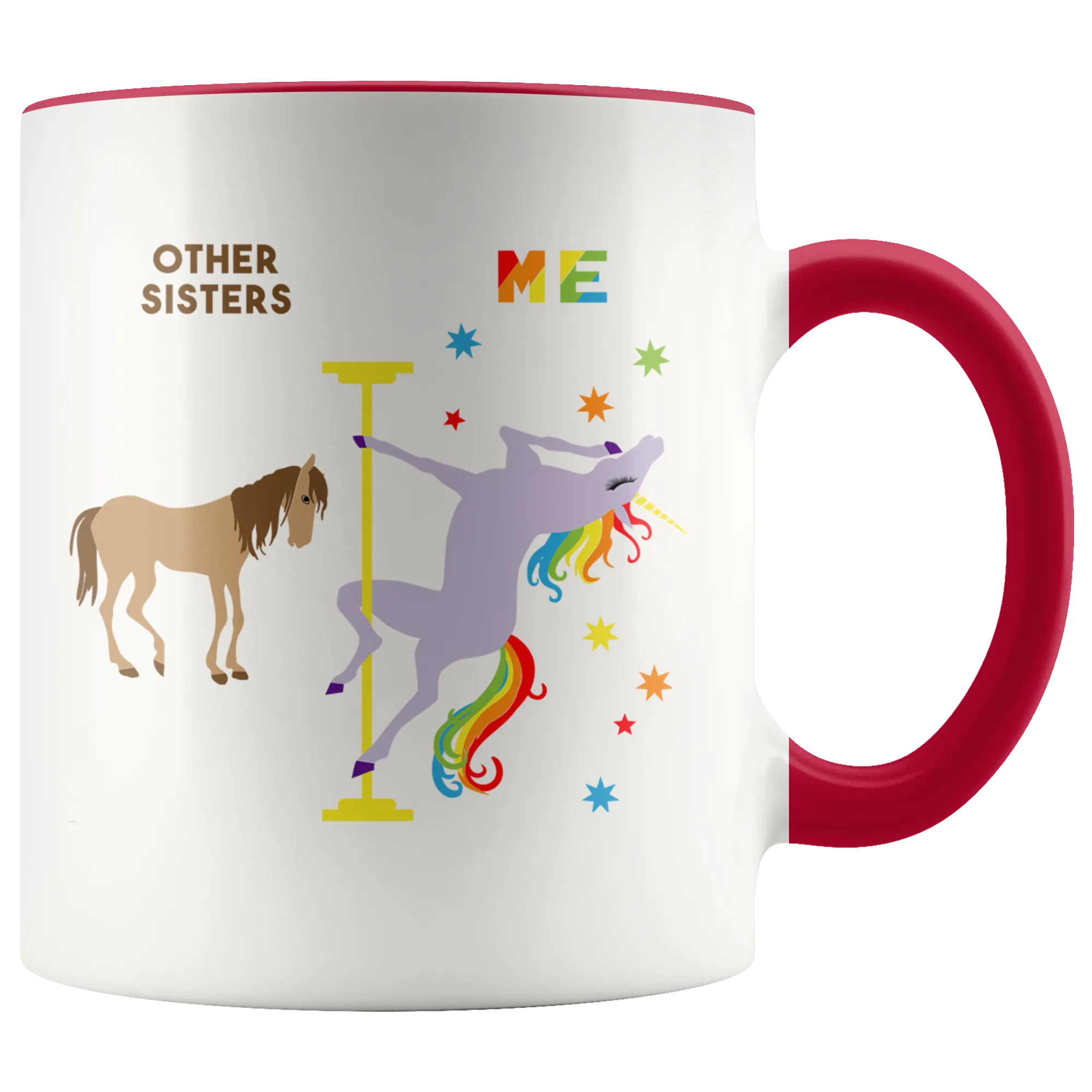 Funny Gift for Sister Mug Twin Sister Stepsister Birthday Coffee Cup Pole Dancing Unicorn