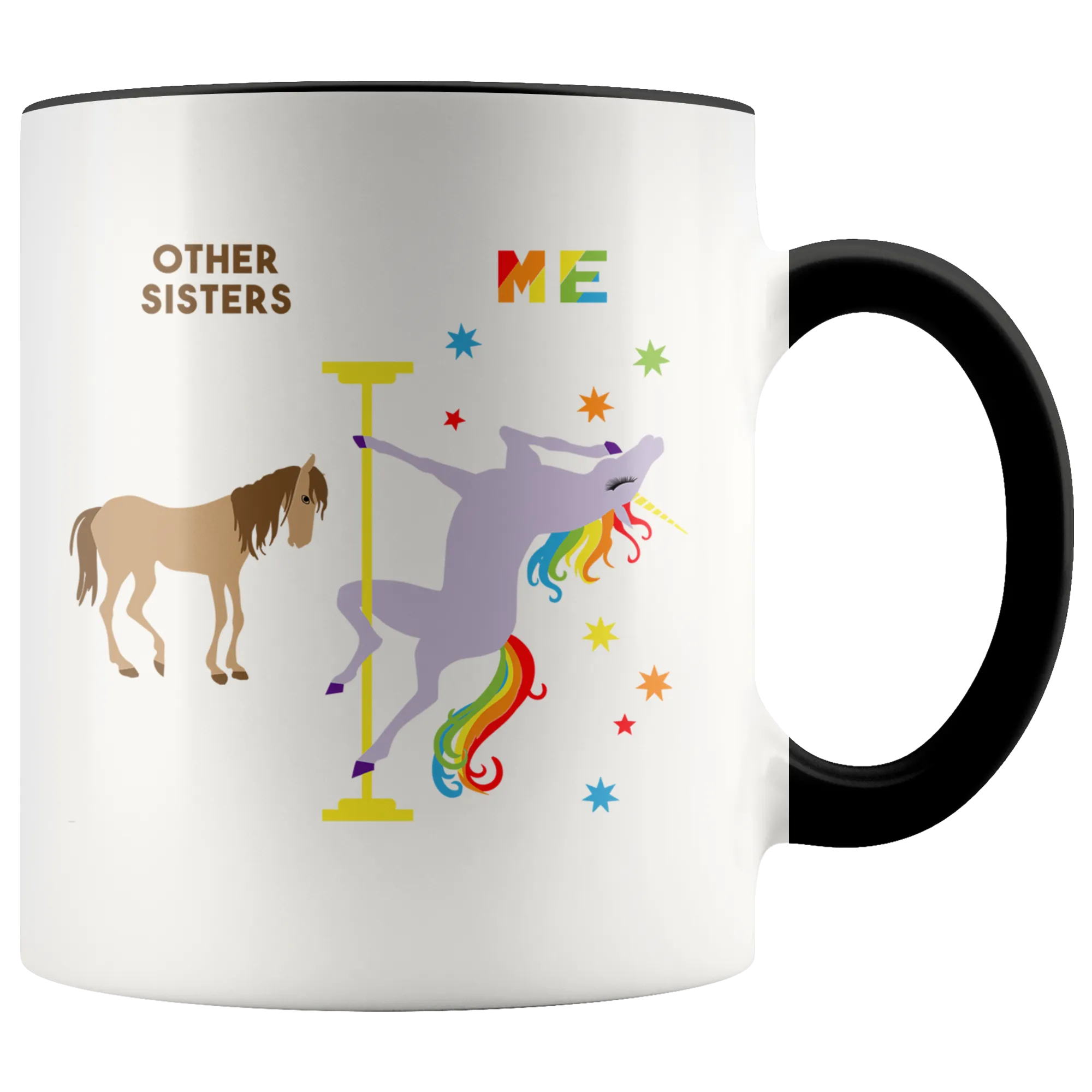 Funny Gift for Sister Mug Twin Sister Stepsister Birthday Coffee Cup Pole Dancing Unicorn