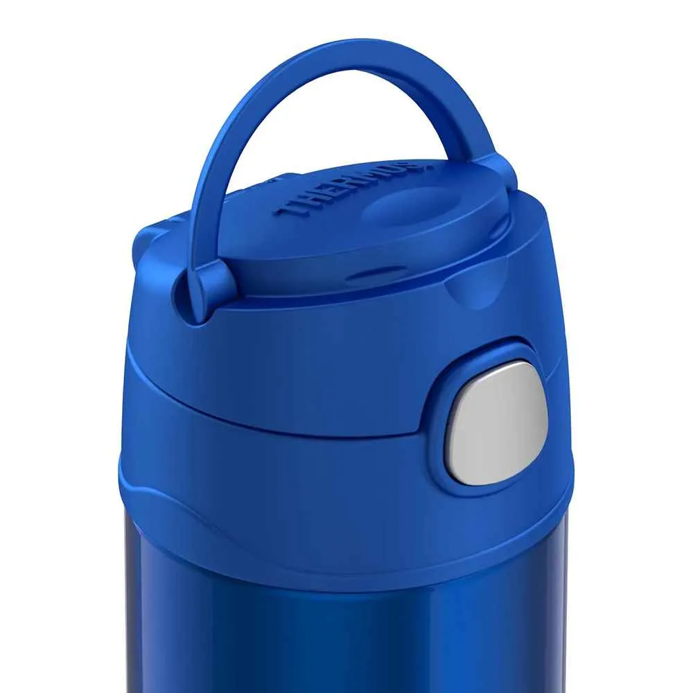 FUNtainer Stainless Steel Insulated Blue Water Bottle w/Straw - 12oz
