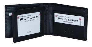 Futura Futura Mens Harrison RFID Genuine Leather Wallet - Black