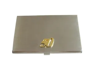 Gold Toned 50 Years Business Card Holder