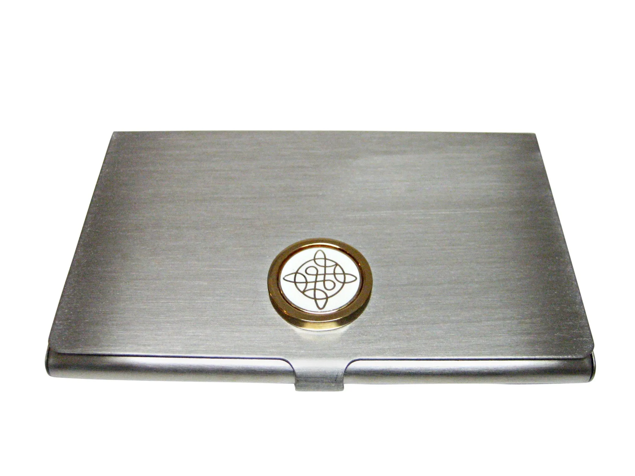 Gold Toned Celtic Design Business Card Holder
