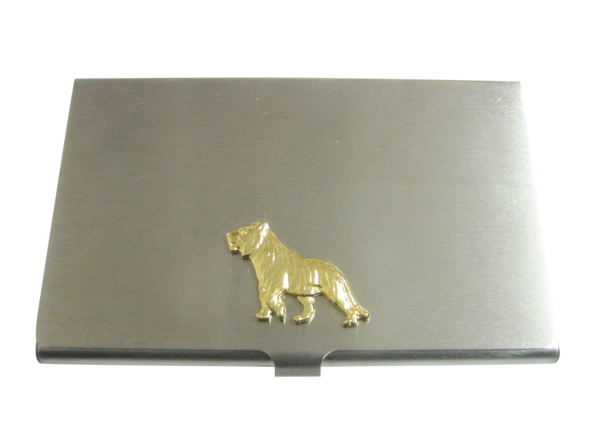 Gold Toned Tiger Pendant Business Card Holder
