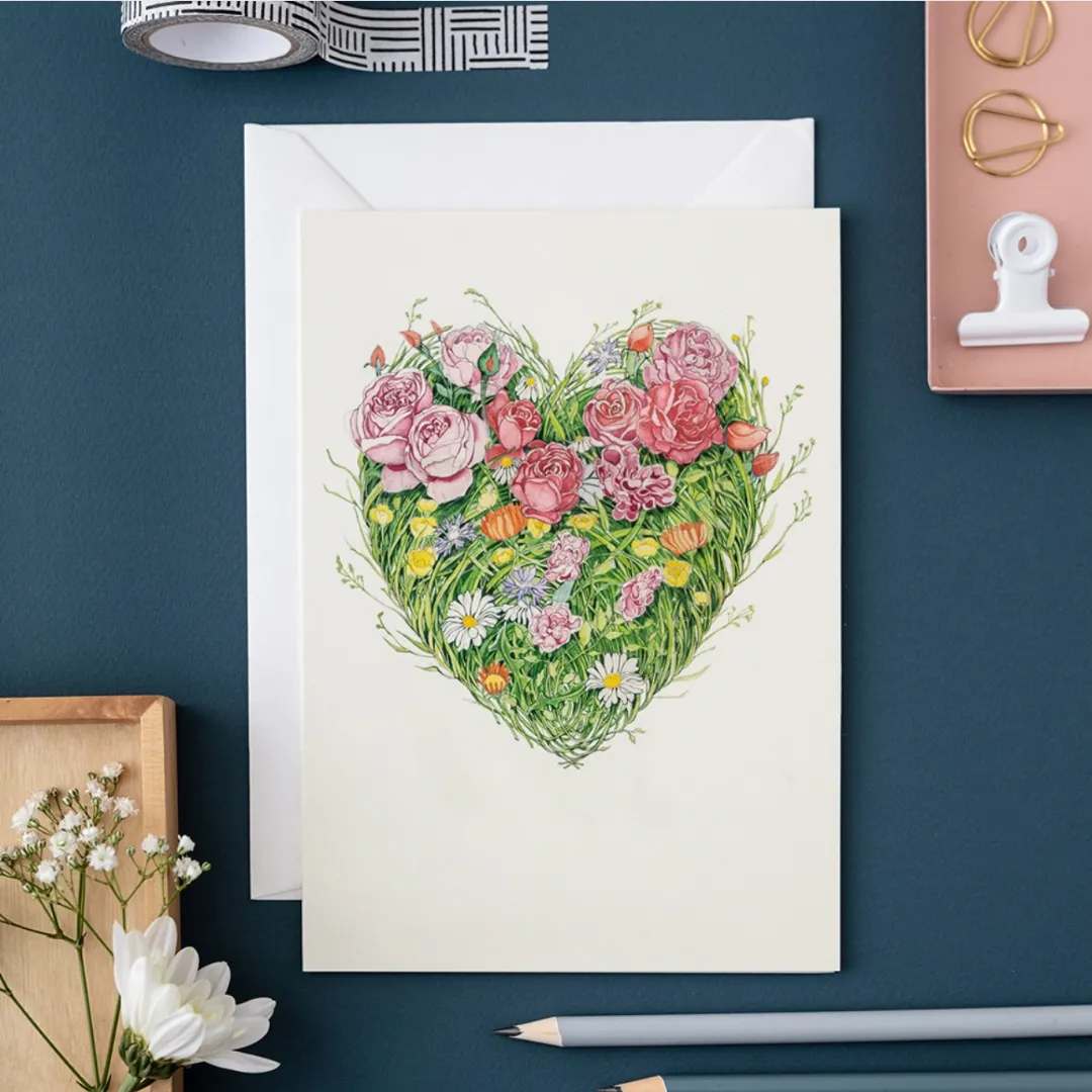 Grass Heart Note Card