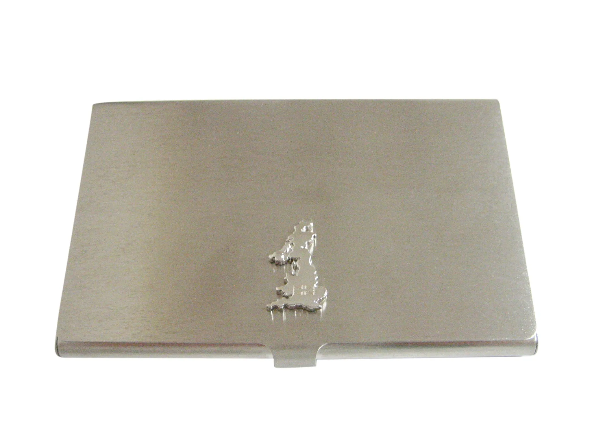 Great Britain Map Shape and Flag Design Business Card Holder