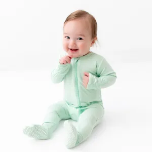 Green Zippered Footie