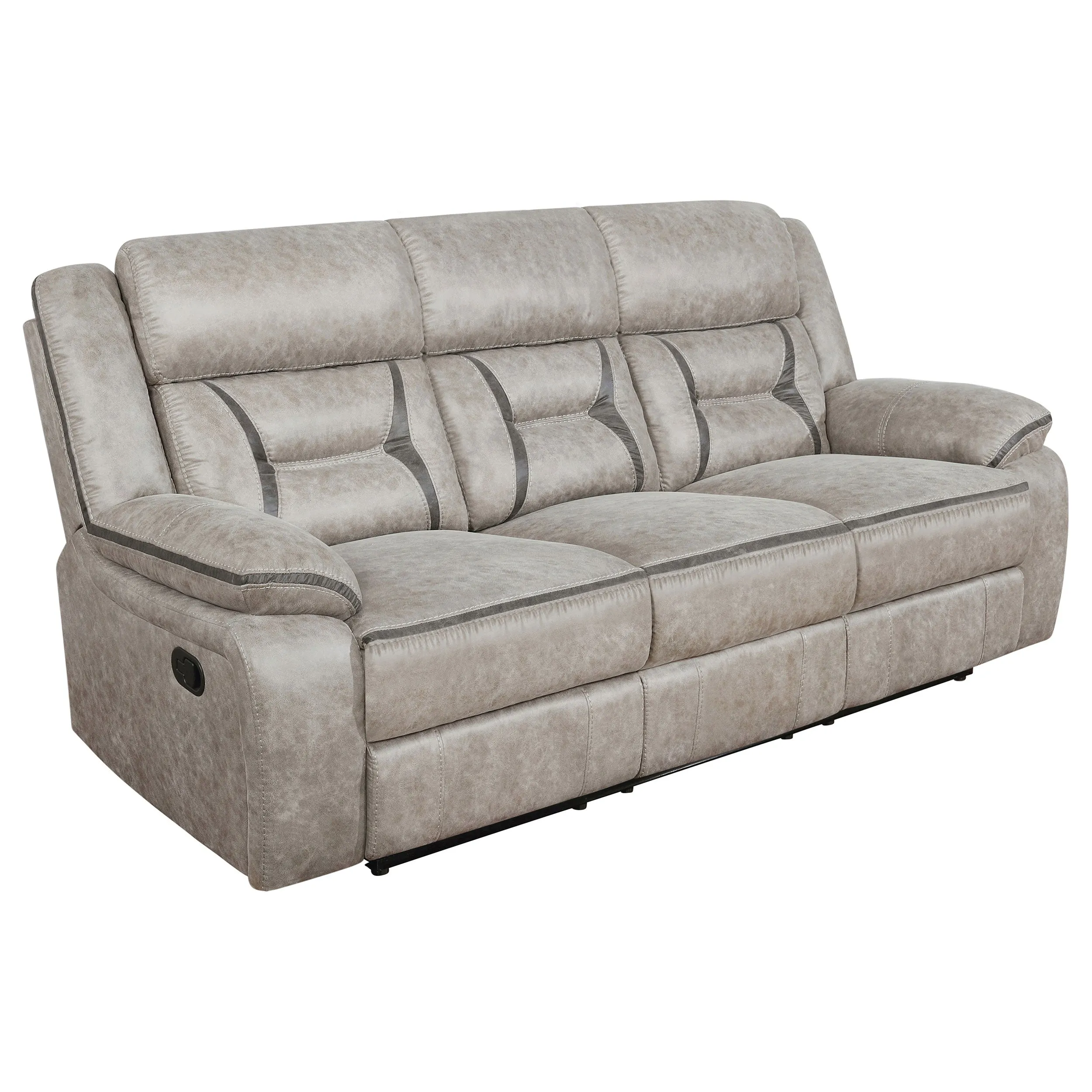 Greer 2-piece Upholstered Reclining Sofa Set Taupe