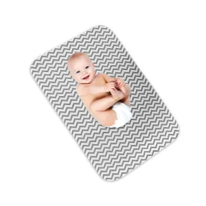 Grey Chevron Diaper Mat - 20 IN X 30 IN