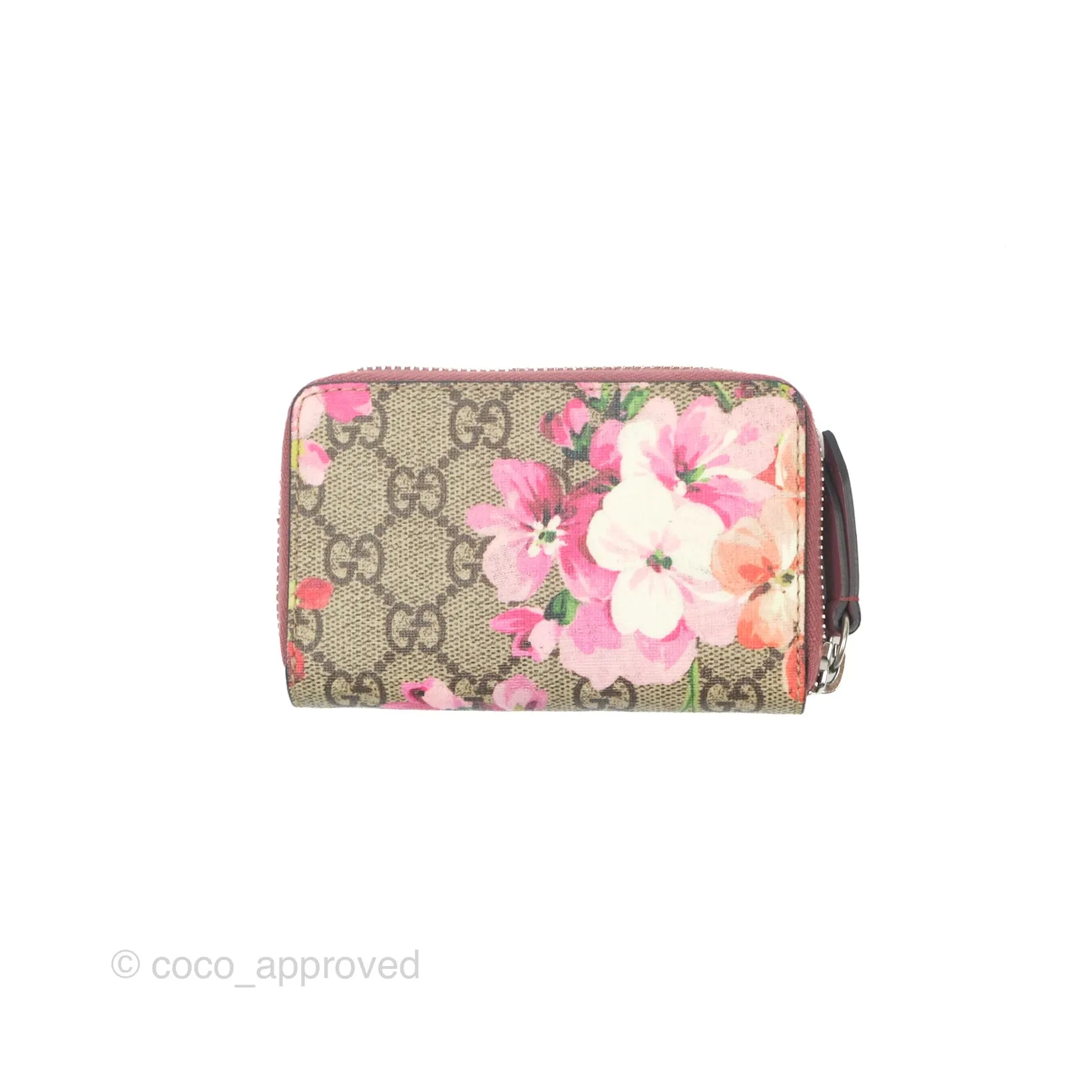 Gucci GG Supreme Blooms Zip Around Card Case Wallet