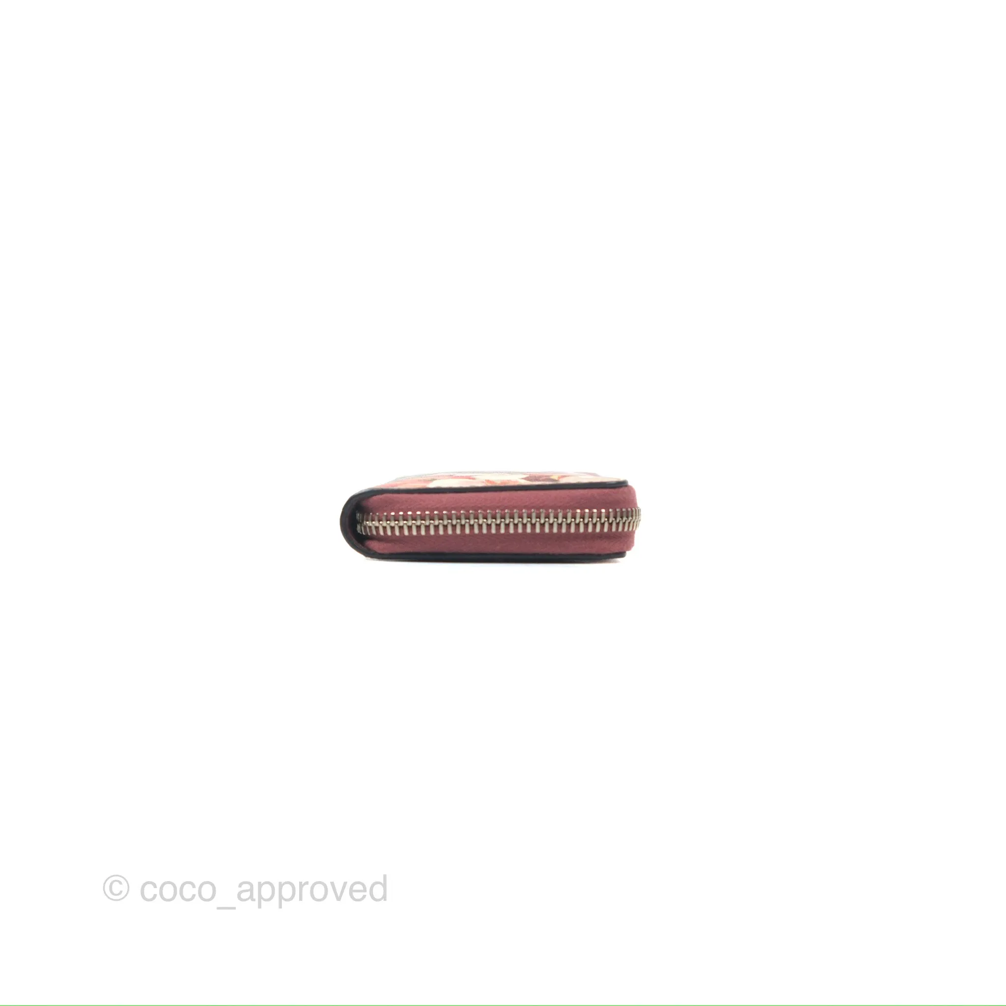 Gucci GG Supreme Blooms Zip Around Card Case Wallet