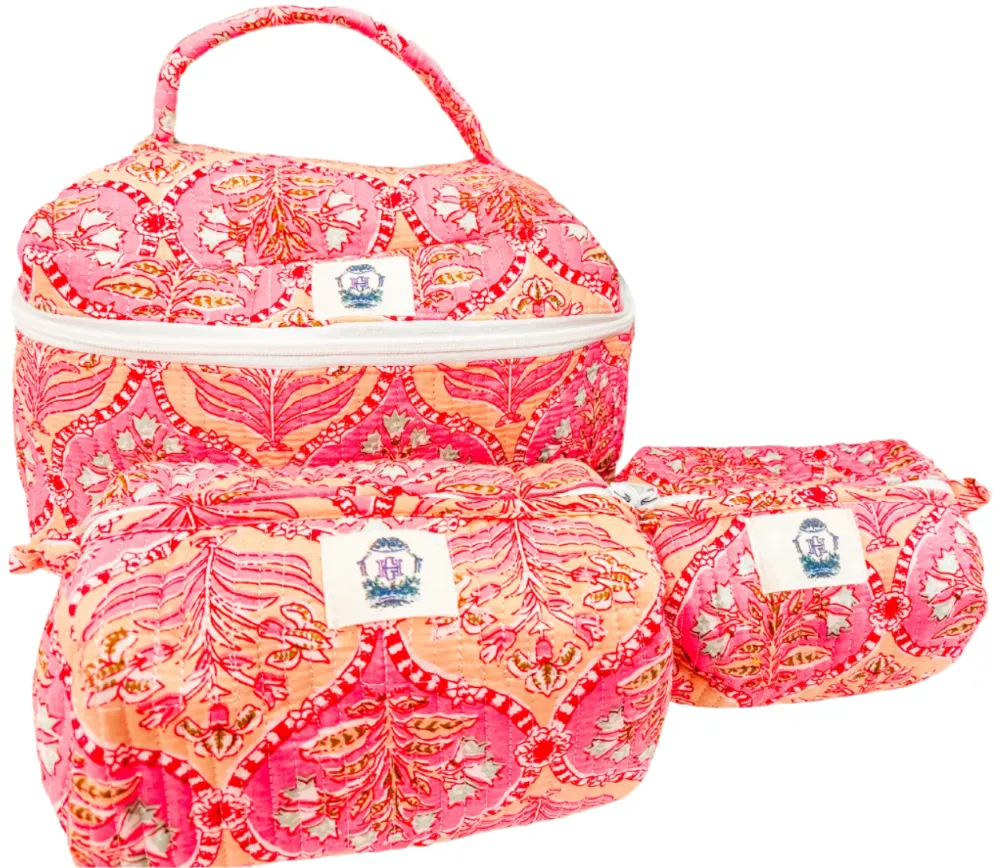 Heart of Grace Quilted Cosmetic Bags Set - 3 pc.