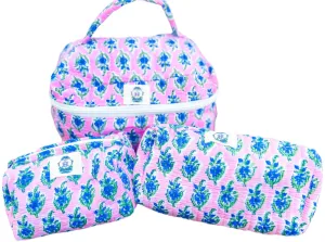 Heart of Grace Quilted Cosmetic Bags Set - 3 pc.